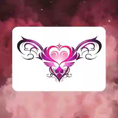 轻迎  之心纹身贴防水遮盖疤痕腹部腰胸口性感图腾贴纸