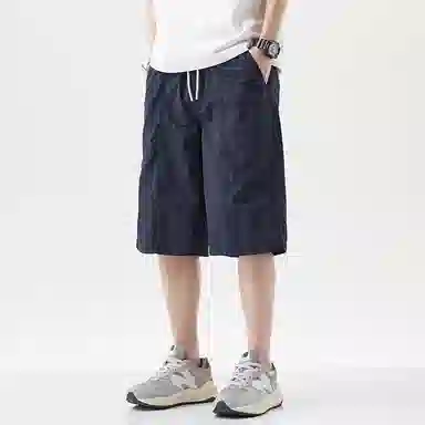 帝狼牛 美式复古宽松运动纯色工装短裤 男女同款