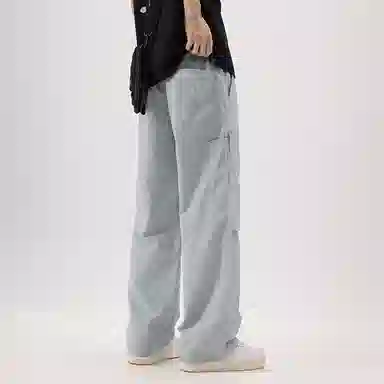 帝狼牛 纯色垂感柔软舒适百搭户外中腰潮牌直筒休闲裤 男女同款