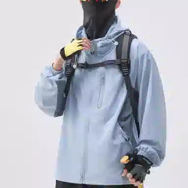 帝狼牛 宽松潮牌山系轻薄户外连帽长袖透气防紫外线防晒服 男女同款