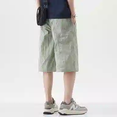 帝狼牛 美式复古宽松运动纯色工装短裤 男女同款