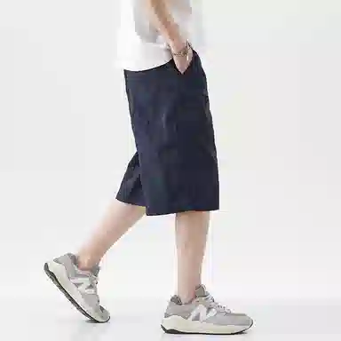 帝狼牛 美式复古宽松运动纯色工装短裤 男女同款
