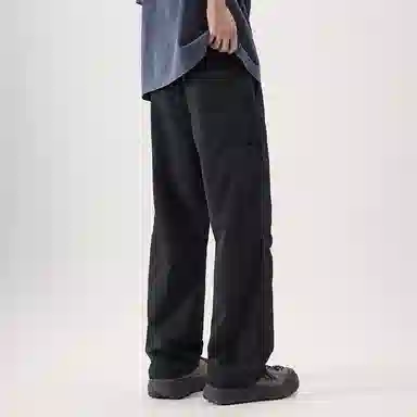 帝狼牛 纯色垂感柔软舒适百搭户外中腰潮牌直筒休闲裤 男女同款