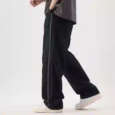 帝狼牛 美式时尚潮流高街日常通勤户外运动百搭亲肤透气舒适系带直筒休闲裤 男女同款