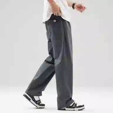 帝狼牛 美式复古纯色简约基础款通勤垂感宽松直筒户外运动山系工装通勤百搭休闲裤 男女同款