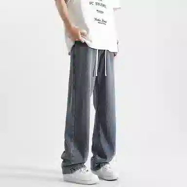 帝狼牛 简约星空纹理水洗做旧薄款青少年宽松直筒舒适牛仔裤 男女同款