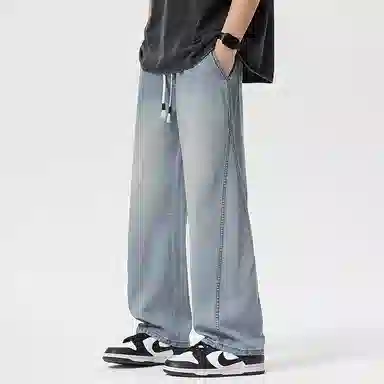 帝狼牛 日常通勤复古美式潮流牛仔裤 男女同款
