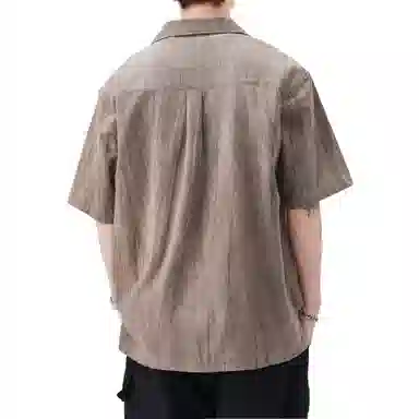帝狼牛 夏季潮牌复古文艺棉国风舒适日系质感短袖衬衫 男女同款