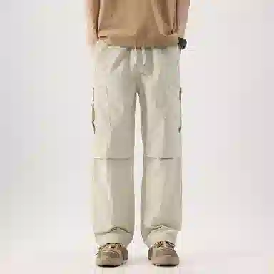 帝狼牛 纯色垂感柔软舒适百搭户外中腰潮牌直筒休闲裤 男女同款