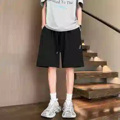 帝狼牛 美式网眼透气速干夏季薄款外穿百搭宽松阔腿五分休闲短裤 男女同款