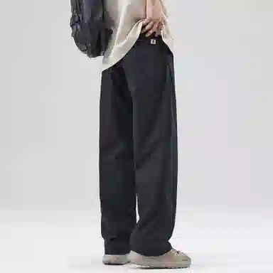 帝狼牛 美式复古纯色简约基础款通勤垂感宽松直筒户外运动山系工装通勤百搭休闲裤 男女同款