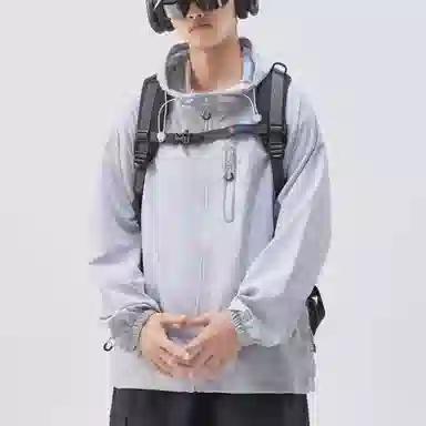 帝狼牛 宽松潮牌山系轻薄户外连帽长袖透气防紫外线防晒服 男女同款