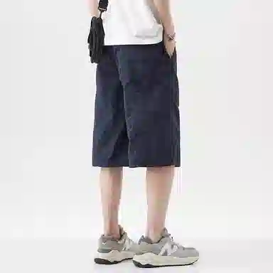 帝狼牛 美式复古宽松运动纯色工装短裤 男女同款