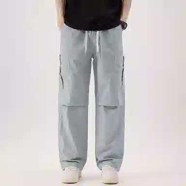 帝狼牛 纯色垂感柔软舒适百搭户外中腰潮牌直筒休闲裤 男女同款