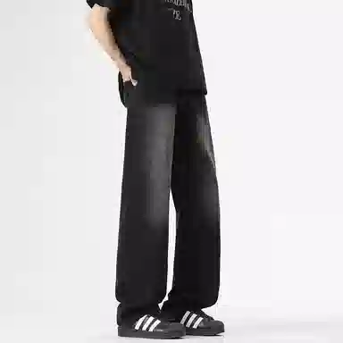 布客行 美式高街复古水洗宽松直筒垂感休闲百搭款牛仔裤 男女同款