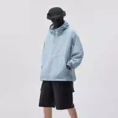 帝狼牛 冰丝凉感大帽檐舒适亲肤速干百搭时尚防紫外线轻薄透气轻量化户外通勤日系机能工装风长袖速干防晒服 男女同款