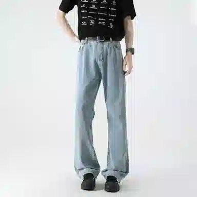 诗丹帝国 美式高街宽松直筒舒适百搭休闲牛仔裤 男款