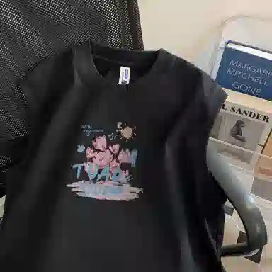 诗丹帝国 美式复古高街高级重磅宽松运动透气纯棉运动无袖背心 男女同款