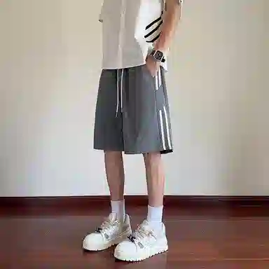 诗丹帝国 美式复古速干字母简约基础款宽松舒适百搭户外运动跑步训练中腰五分休闲短裤 男女同款