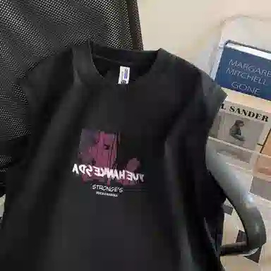 诗丹帝国 美式复古高街人物设计印花宽松纯棉运动透气穿搭背心 男女同款