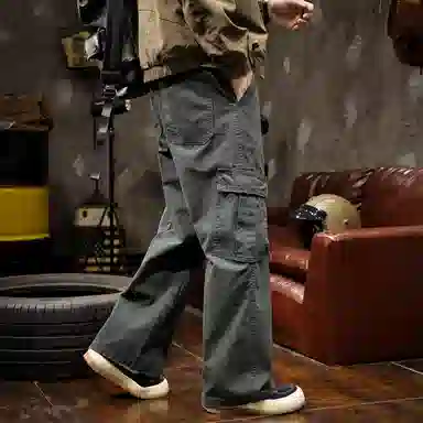 路杰邦 美式高端工装直筒阔腿休闲裤 男款