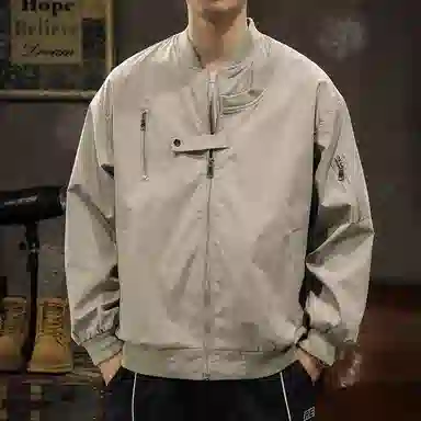 路杰邦 美式复古棒球服外套男士春秋季潮牌宽松休闲男装秋装夹克 男女同款