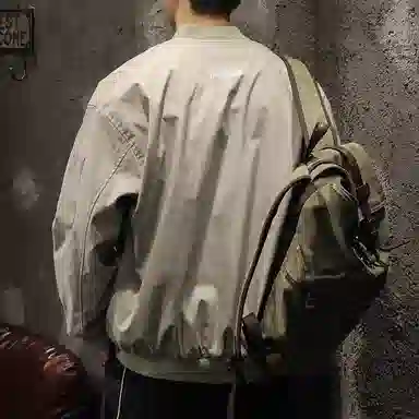 路杰邦 美式复古棒球服外套男士春秋季潮牌宽松休闲男装秋装夹克 男女同款