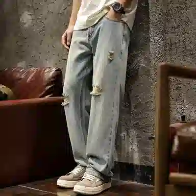 Lujebang Vintage Loose Jeans Light Blue