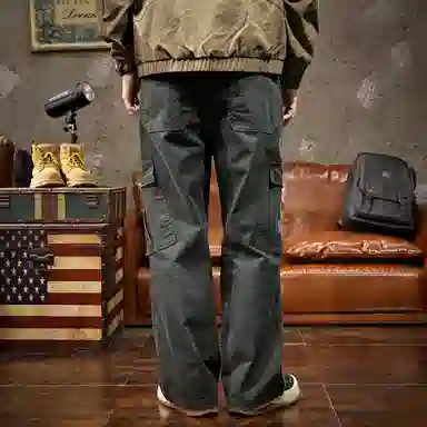 路杰邦 美式高端工装直筒阔腿休闲裤 男款