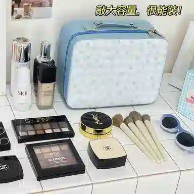 轻迎 带镜便携手提可爱旅行化妆箱