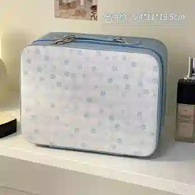 轻迎 带镜便携手提可爱旅行化妆箱