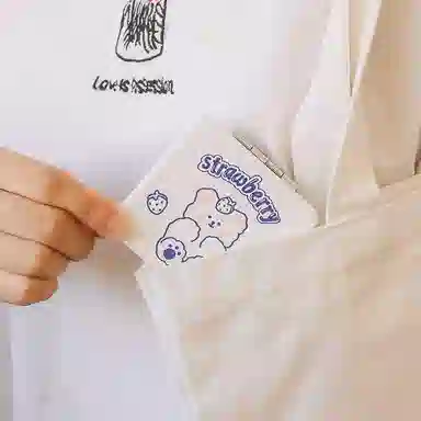 轻迎 小熊兔子化妆镜卡通桌面便携随身补妆镜双面折折叠镜宿舍旅行镜子