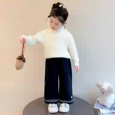 可爱小花朵舒适保暖加厚休闲裤 冬