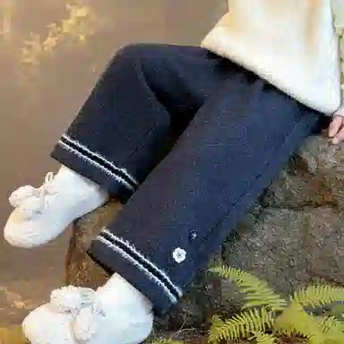 可爱小花朵舒适保暖加厚休闲裤 冬
