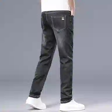 沐诚阳译 直筒弹力薄款潮牌百搭休闲牛仔裤 男款