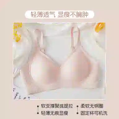 黛尔佳人 内衣女聚拢小胸上托防下垂收副乳薄款大胸显小胸罩无痕女士文胸 女款