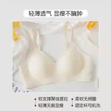 黛尔佳人 内衣女聚拢小胸上托防下垂收副乳薄款大胸显小胸罩无痕女士文胸 女款