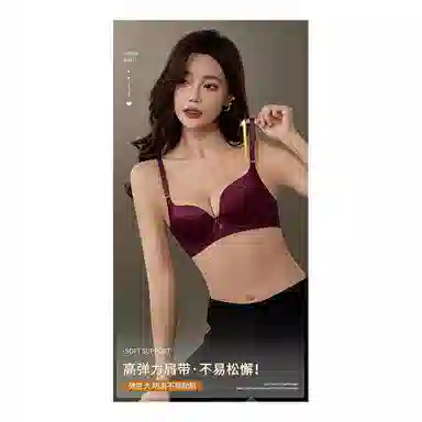 黛尔佳人 法式上托高奢缎面无痕聚拢舒适调整型胸罩透气小胸夏季文胸 女款