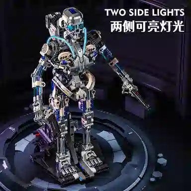 一合鸽 机器人积木手办灯光科技惩骷髅罚者机甲 拼装模型