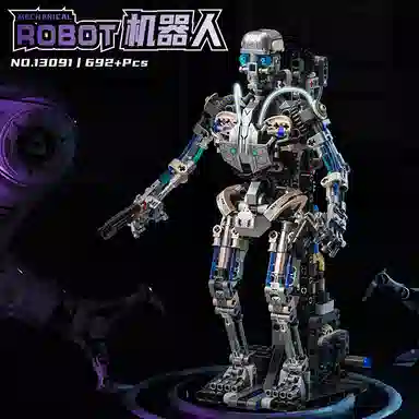 一合鸽 机器人积木手办灯光科技惩骷髅罚者机甲 拼装模型