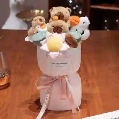 一合鸽 卡皮巴拉 佛系水豚公仔花束花束可爱创意 玩偶周边