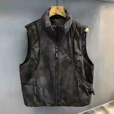 太空冷调肌理感鸭绒工装宽松保暖背心  羽绒马甲  男款
