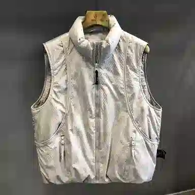 太空冷调肌理感鸭绒工装宽松保暖背心  羽绒马甲  男款