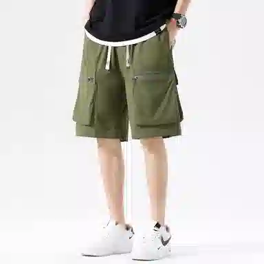 玉儿恋 美式高街风透气凉感大口袋休闲五分潮流设计感短裤 男女同款 优雅紫罗兰色单品