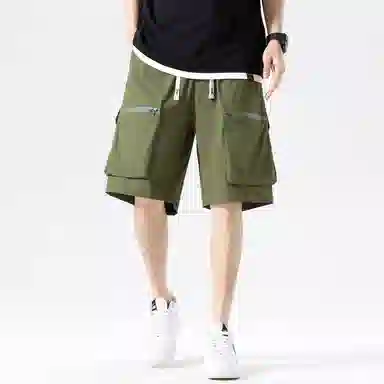 玉儿恋 美式高街风透气凉感大口袋休闲五分潮流设计感短裤 男女同款 优雅紫罗兰色单品