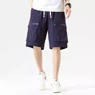 玉儿恋 美式高街风透气凉感大口袋休闲五分潮流设计感短裤 男女同款 优雅紫罗兰色单品