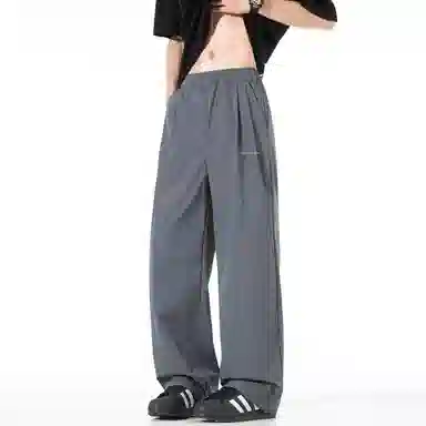 大卫贝肯 纯色简约基础款品牌山本褶皱垂感亲肤薄款透气柔软遛弯裤拖地长款睡裤 男女同款