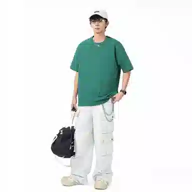 大卫贝肯 纯色宽松适中圆领短袖打底衣 男女同款