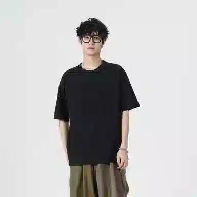 大卫贝肯 纯色宽松适中圆领短袖打底衣 男女同款