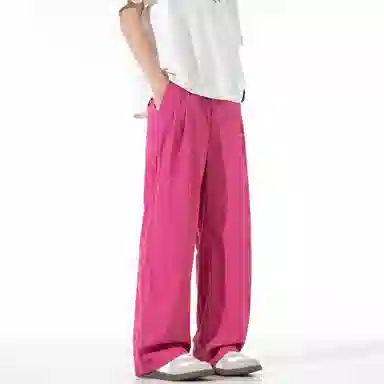 大卫贝肯 纯色简约基础款品牌山本褶皱垂感亲肤薄款透气柔软遛弯裤拖地长款睡裤 男女同款